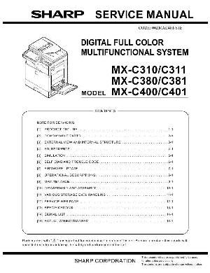 Сервисная инструкция Sharp MX-C310, C311, C380, C381, C400, C401 ― Manual-Shop.ru