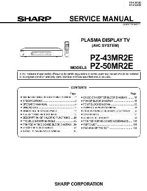Сервисная инструкция Sharp PZ-43MR2E, PZ-50MR2E ― Manual-Shop.ru