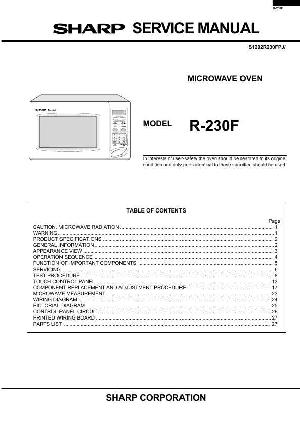 Сервисная инструкция Sharp R-230F ― Manual-Shop.ru