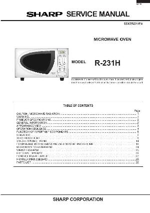 Сервисная инструкция Sharp R-231H ― Manual-Shop.ru