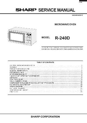 Сервисная инструкция Sharp R-240D ― Manual-Shop.ru