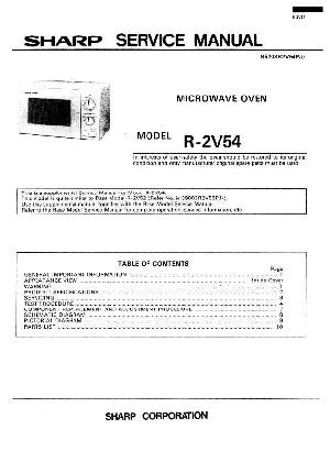 Сервисная инструкция Sharp R-2V54 ― Manual-Shop.ru