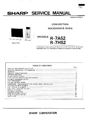 Сервисная инструкция Sharp R-7H52 ― Manual-Shop.ru