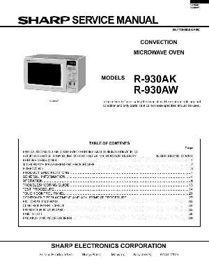 Сервисная инструкция Sharp R-930A ― Manual-Shop.ru