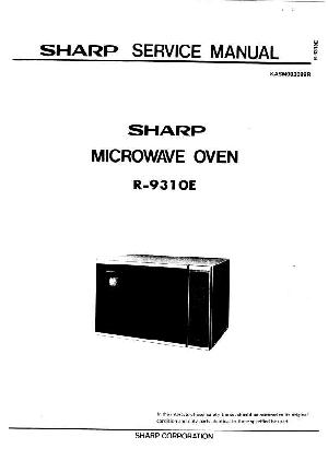 Сервисная инструкция Sharp R-9310E ― Manual-Shop.ru