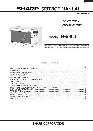 Сервисная инструкция Sharp R-980J ― Manual-Shop.ru