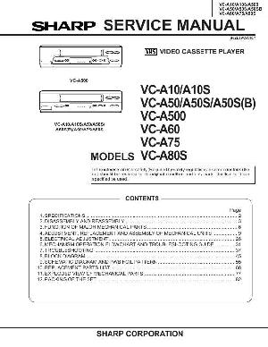 Сервисная инструкция Sharp VC-A10, VC-A50, VC-A60, VC-A75, VC-A80, VC-A500 ― Manual-Shop.ru