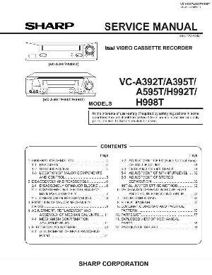 Сервисная инструкция Sharp VC-A392T, VC-A395T, VC-A595T, VC-H992T, VC-H998T ― Manual-Shop.ru