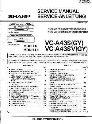 Сервисная инструкция Sharp VC-A43S SV ― Manual-Shop.ru