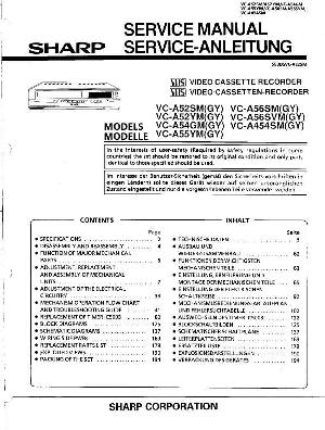 Сервисная инструкция Sharp VC-A52, VC-A54, VC-A55, VC-A56, VC-A454 ― Manual-Shop.ru