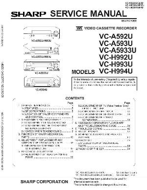 Сервисная инструкция Sharp VC-A592U, VC-A593U, VC-A5933U, VC-H992U, VC-H993U, VC-H994U ― Manual-Shop.ru