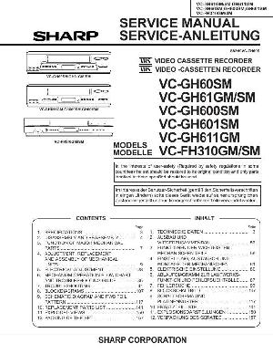 Сервисная инструкция Sharp VC-GH60, VC-GH61, VC-GH600, VC-GH601, VC-GH611, VC-FH310 ― Manual-Shop.ru