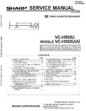 Сервисная инструкция Sharp VC-H992U ― Manual-Shop.ru