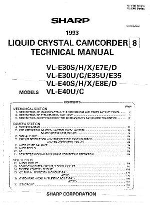 Сервисная инструкция Sharp VL-E7, VL-E8, VL-E30, VL-E35, VL-E40 ― Manual-Shop.ru