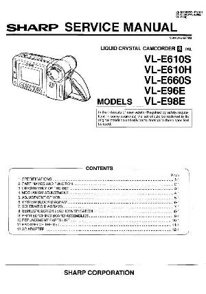 Сервисная инструкция Sharp VL-E96E, VL-E98E, VL-E610, VL-E660 ― Manual-Shop.ru