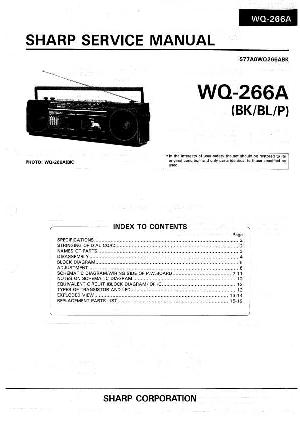 Сервисная инструкция Sharp WQ-266A ― Manual-Shop.ru
