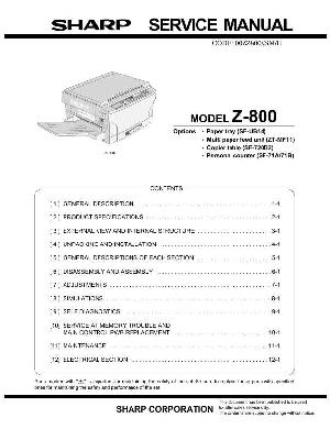 Сервисная инструкция Sharp Z-800 ― Manual-Shop.ru