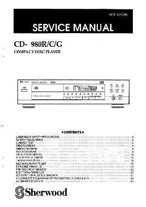 Сервисная инструкция Sherwood CD-980R ― Manual-Shop.ru