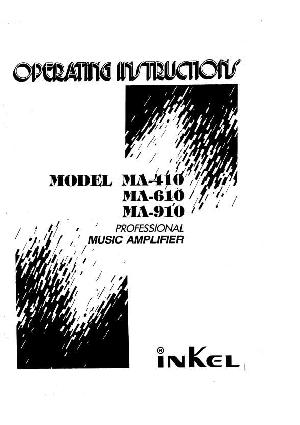 Сервисная инструкция Sherwood INKEL, MA-410, MA-610, MA-910 ― Manual-Shop.ru
