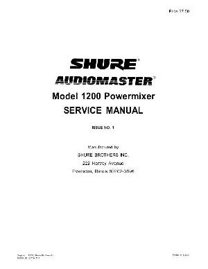 Сервисная инструкция SHURE 1200 POWERMIXER ― Manual-Shop.ru