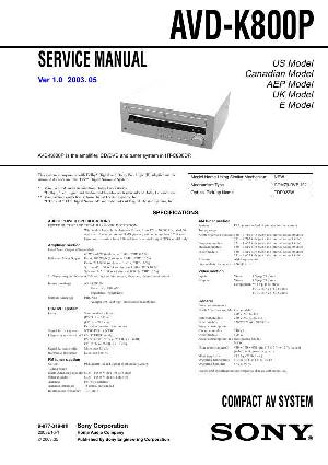 Service manual Sony AVD-K800P ― Manual-Shop.ru