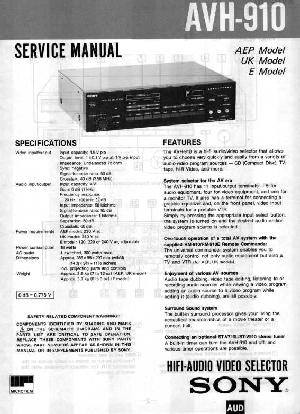 Сервисная инструкция Sony AVH-910 ― Manual-Shop.ru