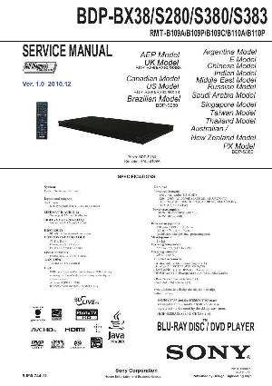 Сервисная инструкция Sony BDP-BX38, BDP-S280, BDP-S380, BDP-S383 ― Manual-Shop.ru