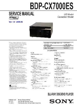 Сервисная инструкция Sony BDP-CX7000ES ― Manual-Shop.ru