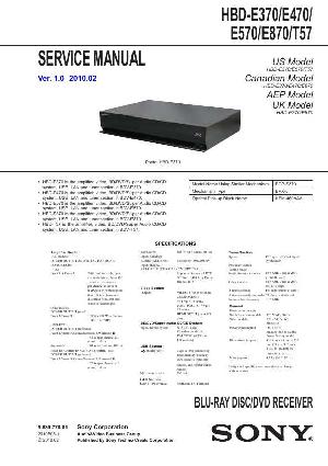 Сервисная инструкция Sony BDV-E370, BDP-E470, BDP-E570, BDP-E870, BDP-T57 ― Manual-Shop.ru