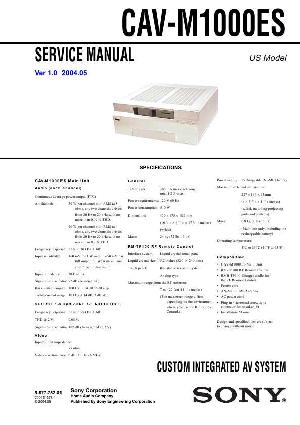 Сервисная инструкция Sony CAV-M1000ES ― Manual-Shop.ru