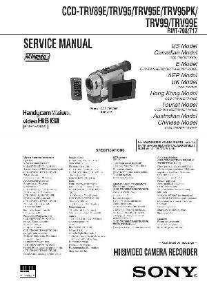 Service manual Sony CCD-TRV89E, CCD-TRV95, CCD-TRV95E, CCD-TRV95PK, CCD-TRV99, CCD-TRV99E ― Manual-Shop.ru