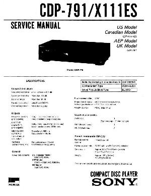 Сервисная инструкция Sony CDP-791, CDP-X111ES ― Manual-Shop.ru