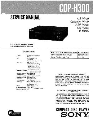 Сервисная инструкция Sony CDP-H300 (для MHC-2500/3500/FH-E626CD) ― Manual-Shop.ru