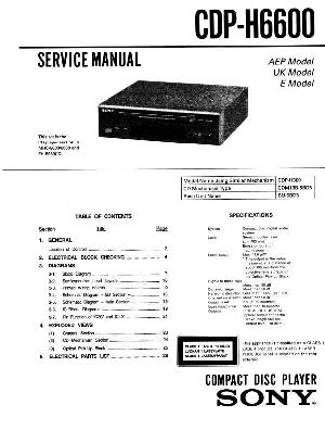 Сервисная инструкция Sony CDP-H6600 (для MHC-5600/6000, FH-E939CD) ― Manual-Shop.ru