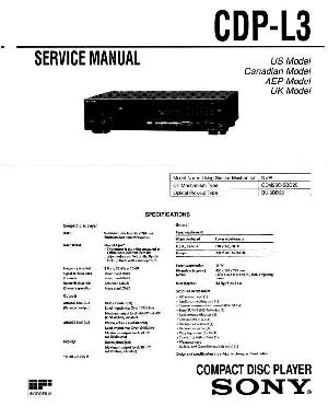 Сервисная инструкция Sony CDP-L3  ― Manual-Shop.ru