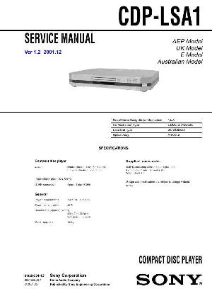 Service manual Sony CDP-LSA1 ― Manual-Shop.ru