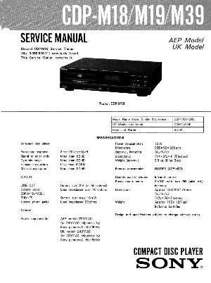 Сервисная инструкция Sony CDP-M18, CDP-M19, CDP-M39 ― Manual-Shop.ru