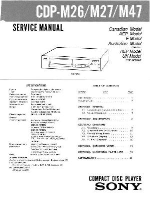Сервисная инструкция Sony CDP-M26, CDP-M27, CDP-M47 ― Manual-Shop.ru