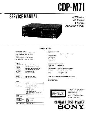Service manual Sony CDP-M71 ― Manual-Shop.ru