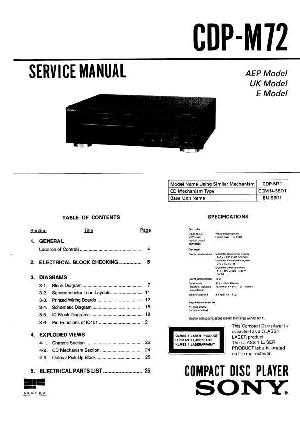 Service manual Sony CDP-M72 ― Manual-Shop.ru
