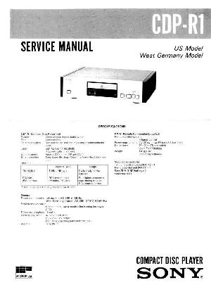 Сервисная инструкция Sony CDP-R1 ― Manual-Shop.ru
