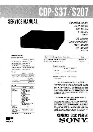 Service manual Sony CDP-S37, CDP-S207 ― Manual-Shop.ru
