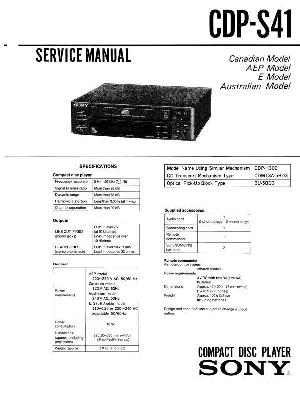 Service manual Sony CDP-S41 ― Manual-Shop.ru