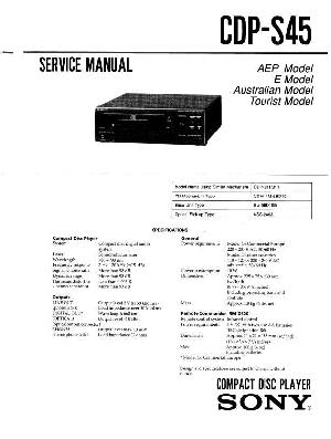 Сервисная инструкция Sony CDP-S45  ― Manual-Shop.ru