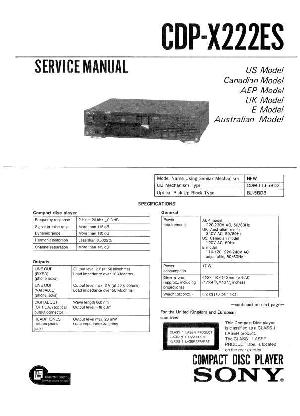 Service manual Sony CDP-X222ES ― Manual-Shop.ru