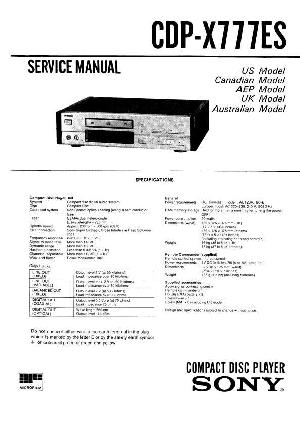 Сервисная инструкция Sony CDP-X777ES ― Manual-Shop.ru