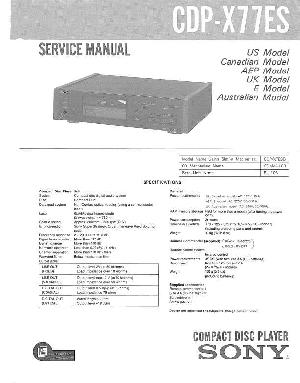 Сервисная инструкция Sony CDP-X77ES ― Manual-Shop.ru