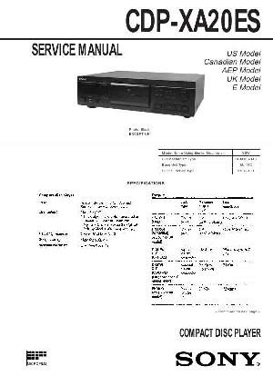 Сервисная инструкция Sony CDP-XA20ES ― Manual-Shop.ru