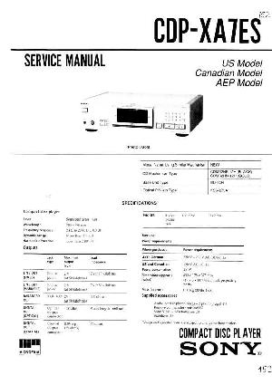Сервисная инструкция Sony CDP-XA7ES ― Manual-Shop.ru