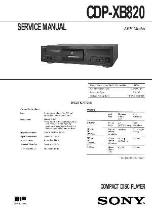 Сервисная инструкция Sony CDP-XB820 ― Manual-Shop.ru